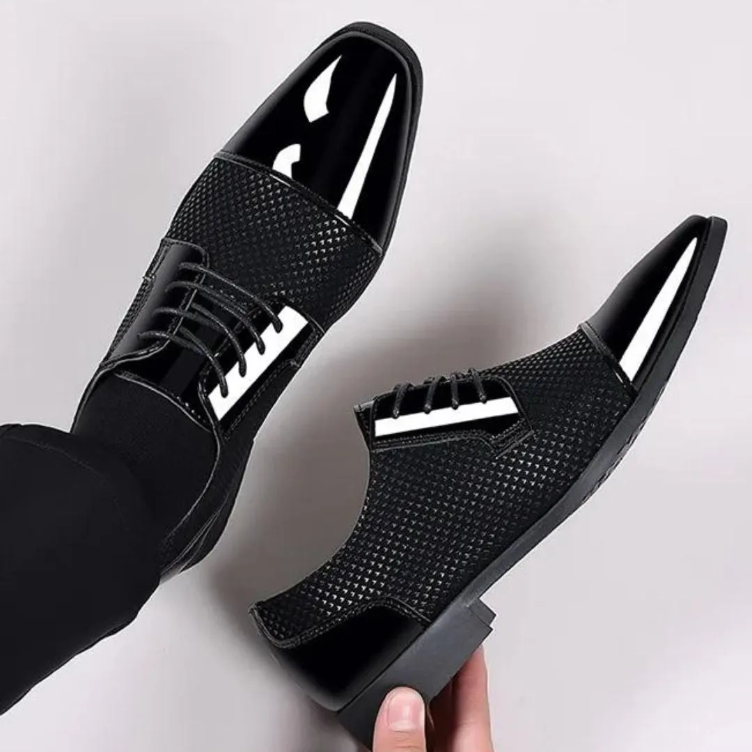 Lace-up shoes with a textured surface