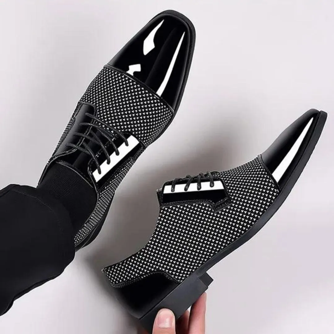 Lace-up shoes with a textured surface