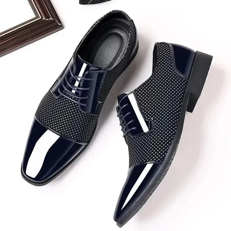 Lace-up shoes with a textured surface