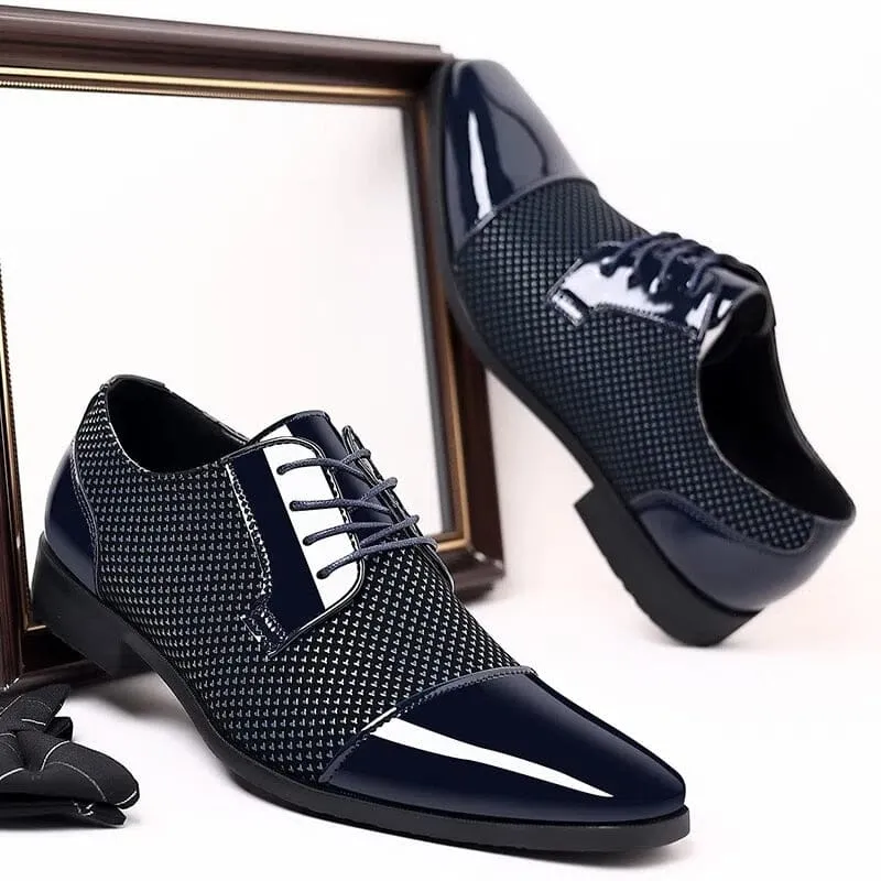 Lace-up shoes with a textured surface