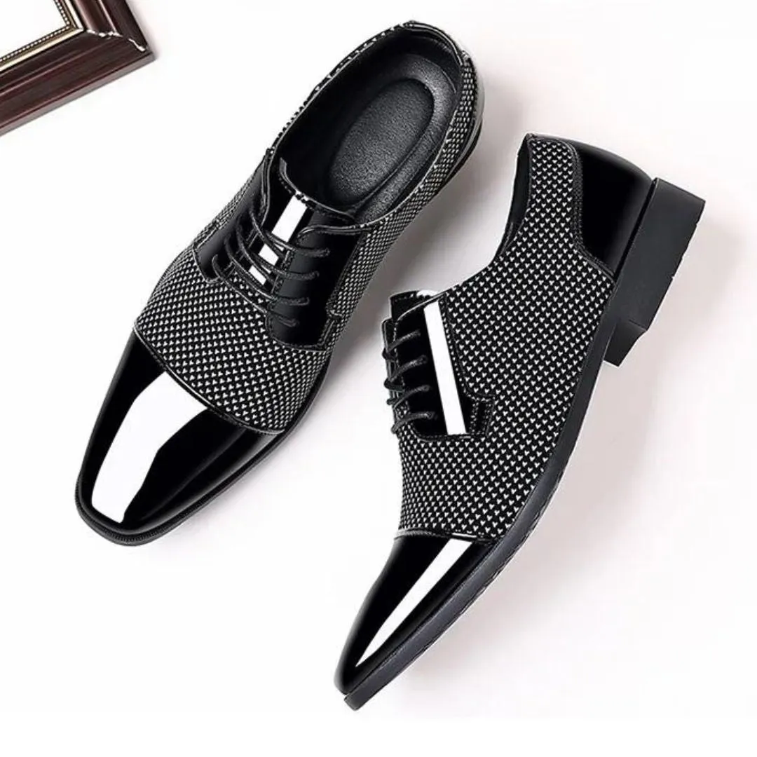 Lace-up shoes with a textured surface