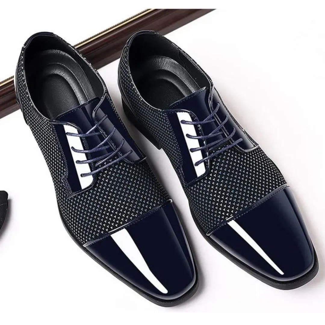 Lace-up shoes with a textured surface