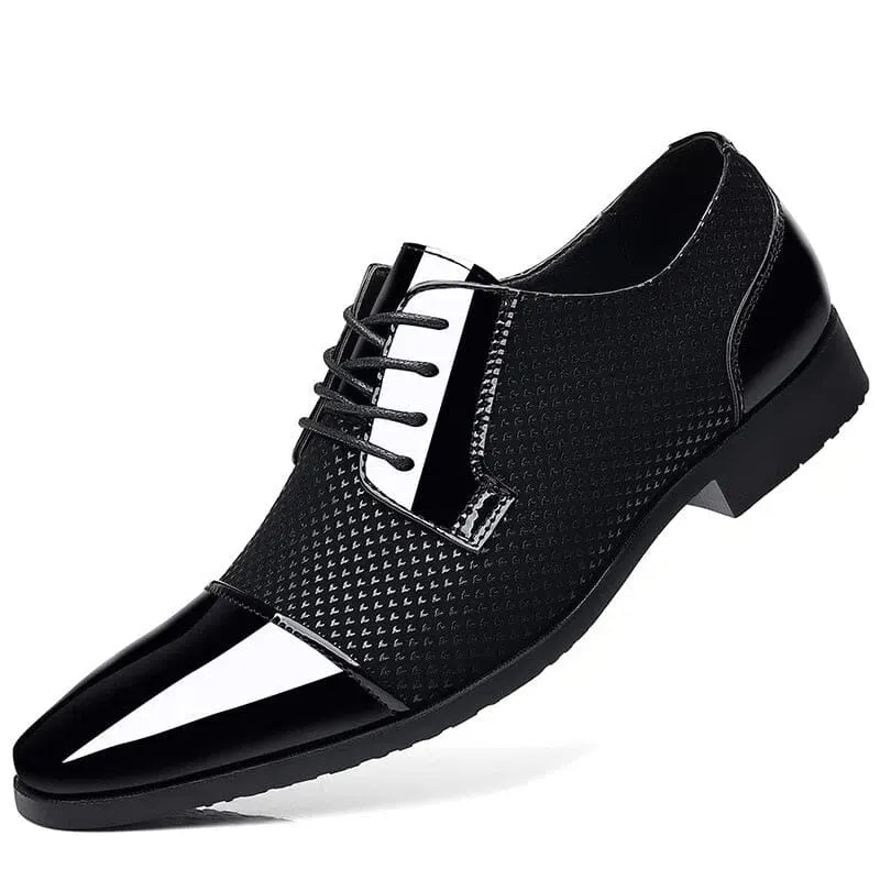 Lace-up shoes with a textured surface