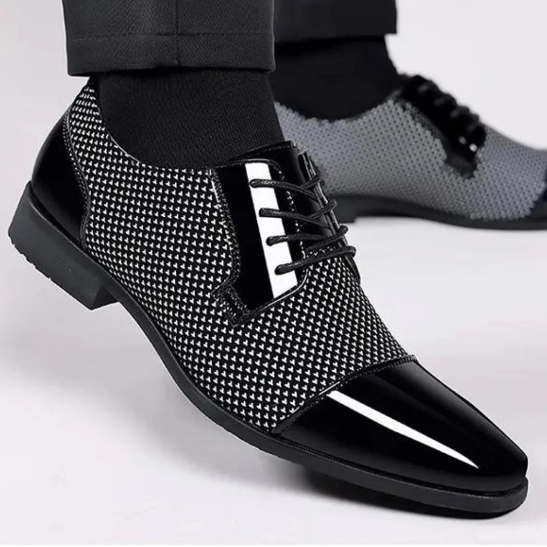 Lace-up shoes with a textured surface