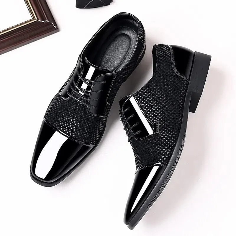 Lace-up shoes with a textured surface