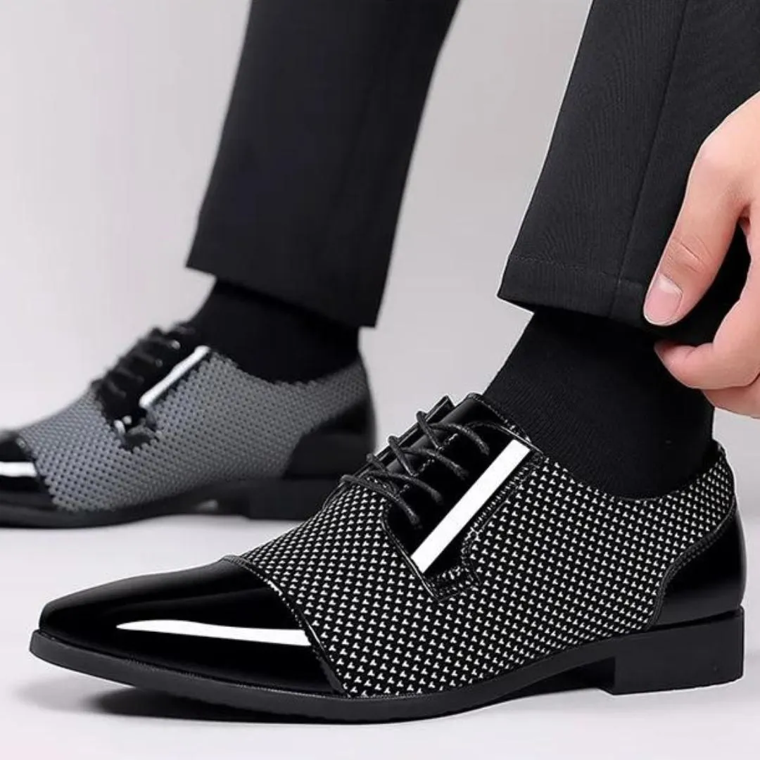 Lace-up shoes with a textured surface