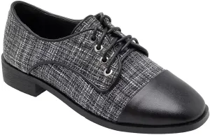Lace-up Wingtips Oxford Shoes for Women Cutout Brogues Saddle Shoes