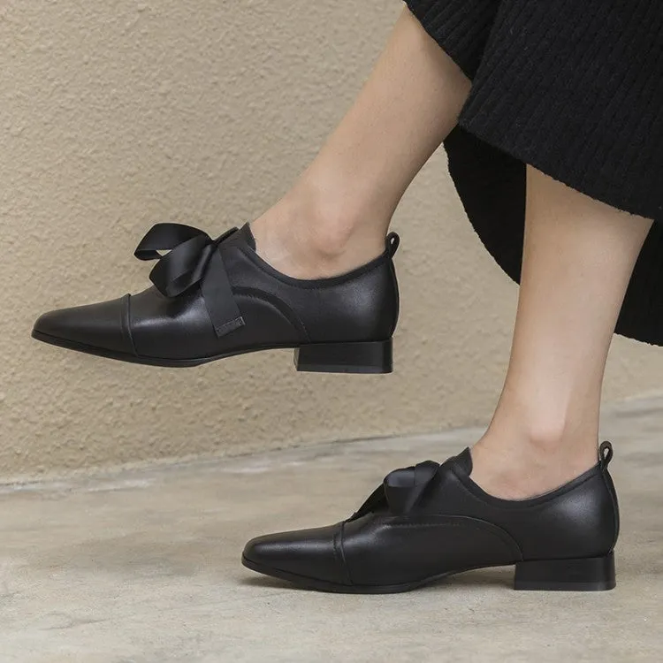 Ladies Square Toe Lace-up Oxford Shoes