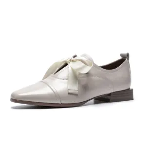 Ladies Square Toe Lace-up Oxford Shoes