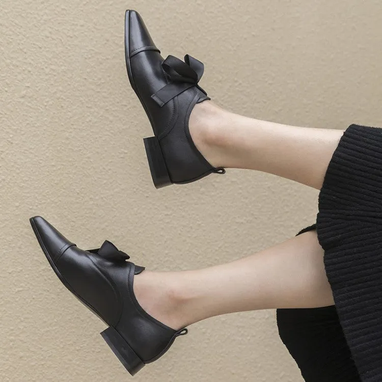 Ladies Square Toe Lace-up Oxford Shoes