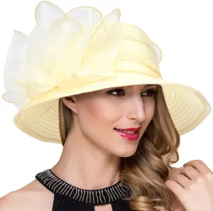 Lady Church Derby Dress Cloche Hat Fascinator Floral Tea Party Wedding Bucket Hat S051