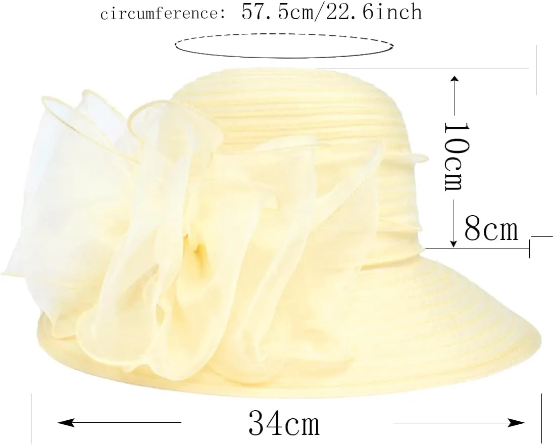 Lady Church Derby Dress Cloche Hat Fascinator Floral Tea Party Wedding Bucket Hat S051