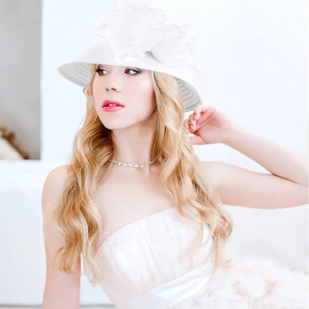 Lady Church Derby Dress Cloche Hat Fascinator Floral Tea Party Wedding Bucket Hat S051