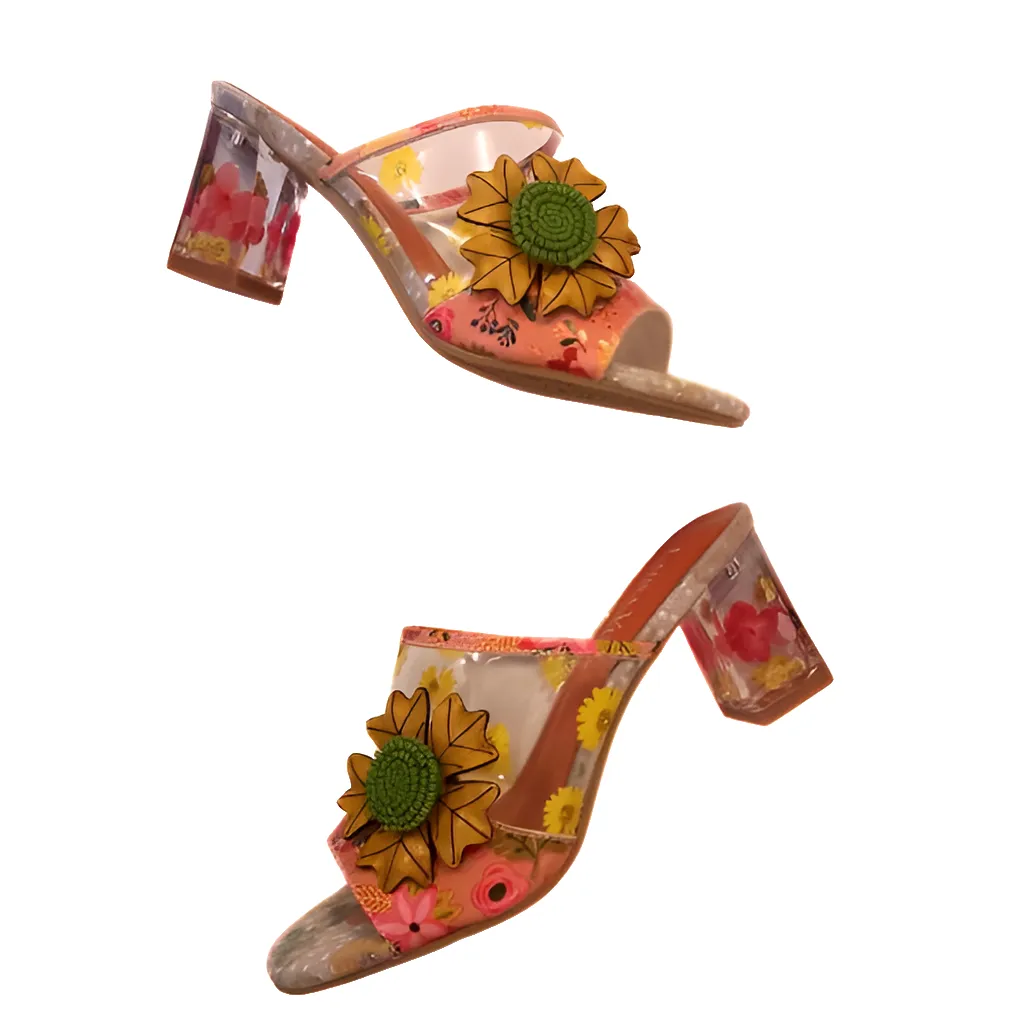 Laura Vita "LUCIAO" Orange Heeled Mule Sandal