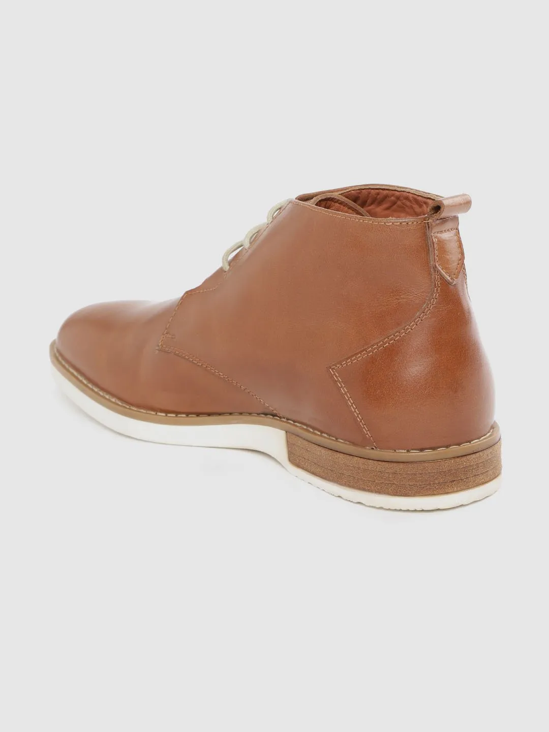 Leather High Ankle Lace Up Chelsea Boots