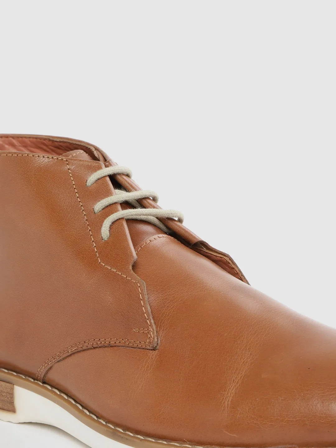 Leather High Ankle Lace Up Chelsea Boots