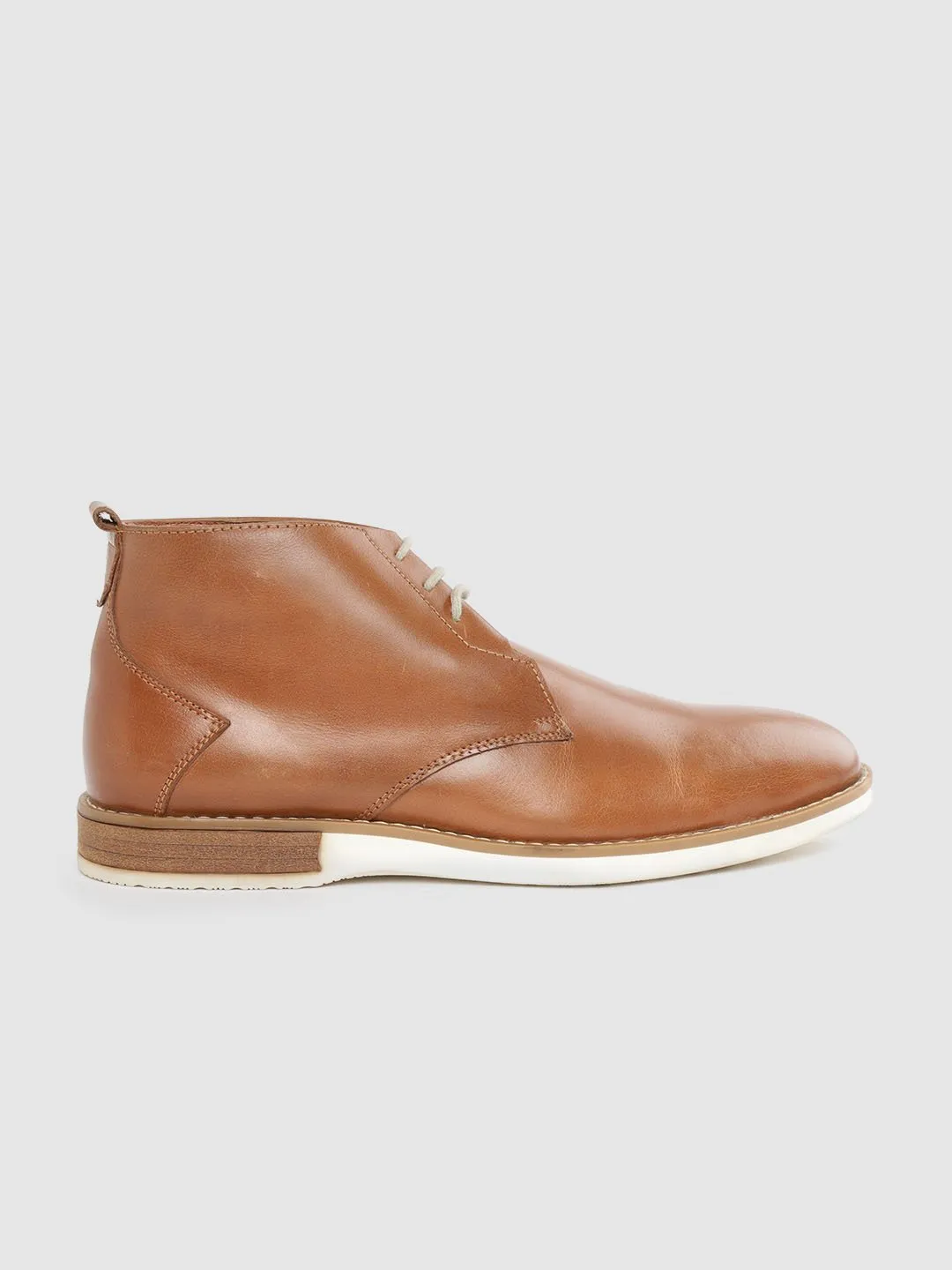 Leather High Ankle Lace Up Chelsea Boots