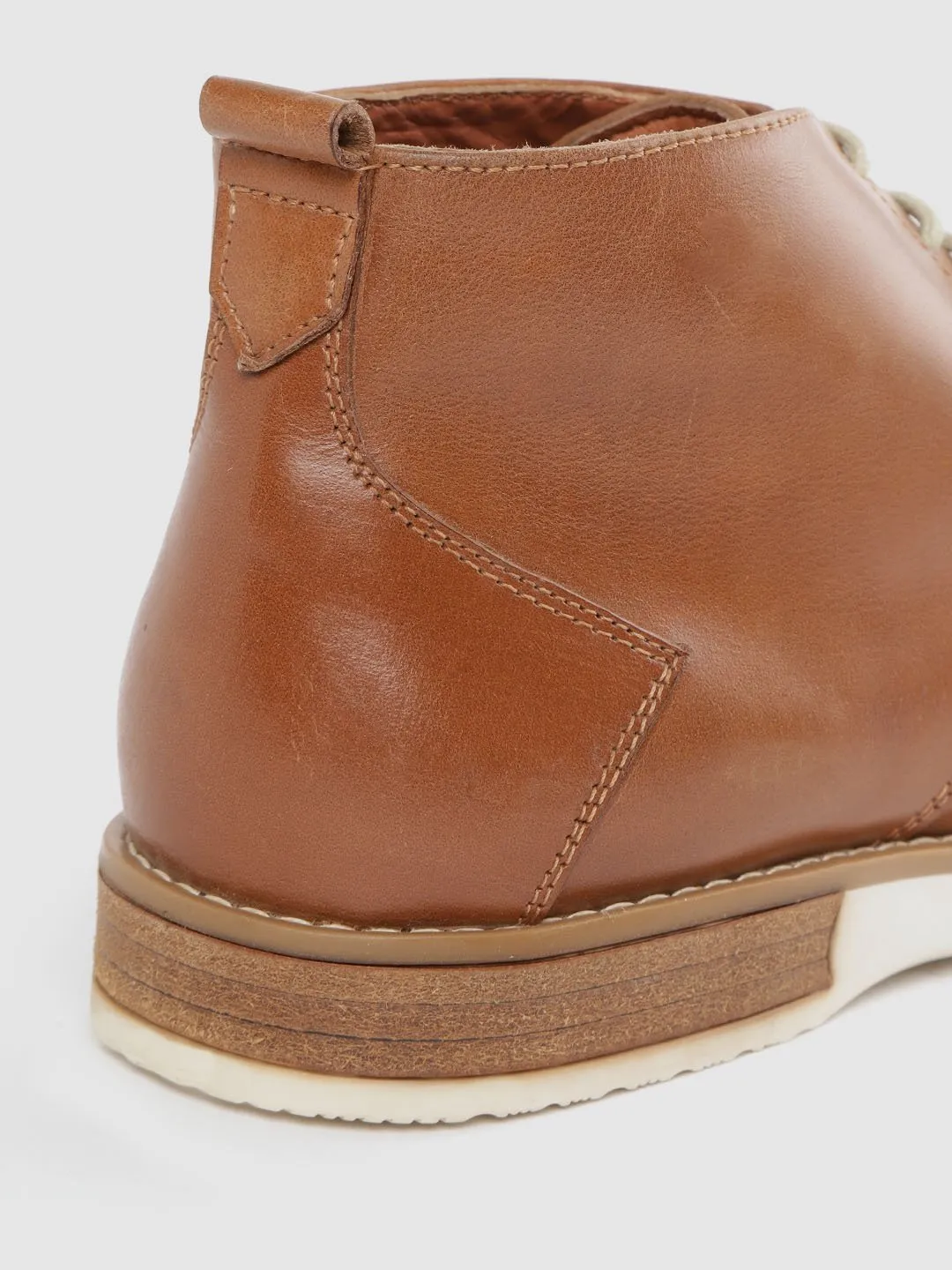 Leather High Ankle Lace Up Chelsea Boots