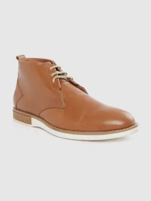 Leather High Ankle Lace Up Chelsea Boots