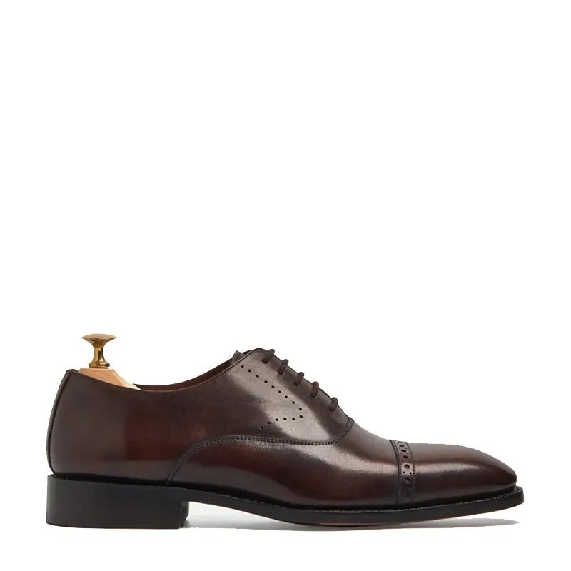 Leather Lace-Up Oxford Shoes for Men