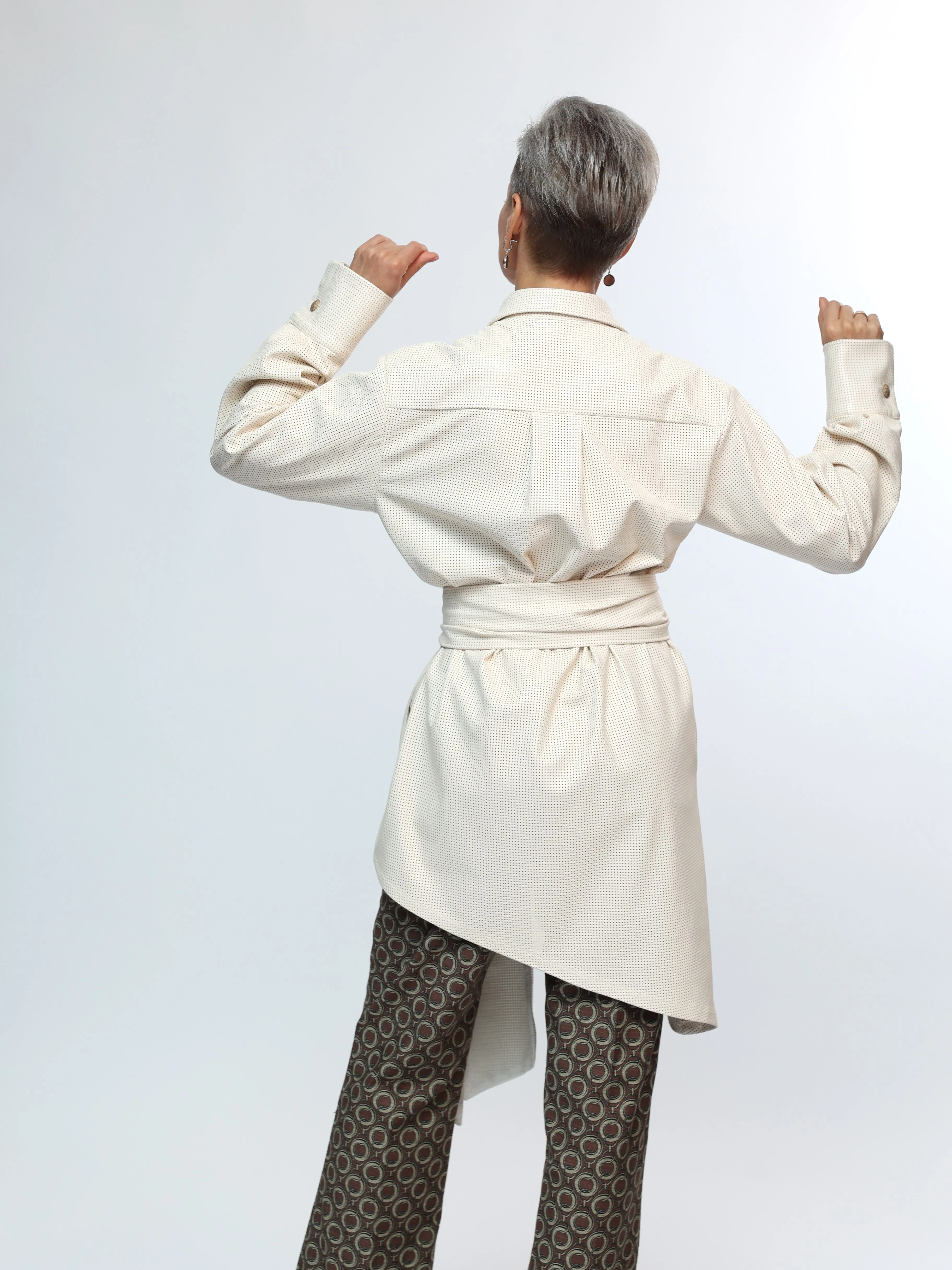LEATHER SHIRT-DRESS