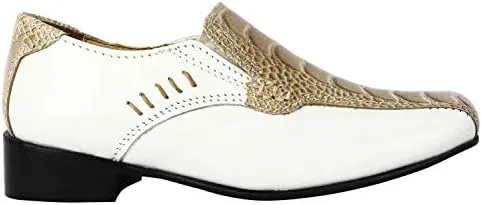 LIBERTYZENO Boys Animal Print Genuine Leather Kids Lace Up Oxford Dress Shoes for Prom Graduation