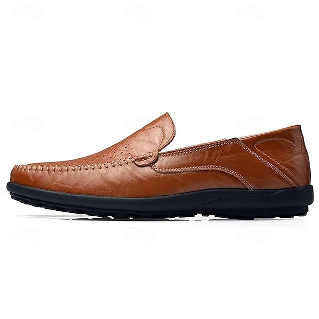 Limited-stock sale Men's Breathable Faux Perforated Leather Loafers Low-cost -