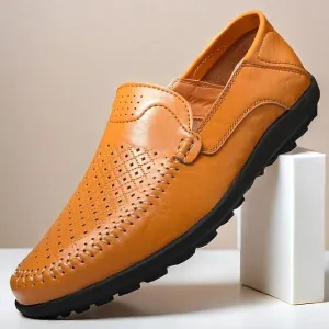 Limited-stock sale Men's Breathable Faux Perforated Leather Loafers Low-cost -