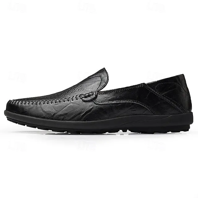 Limited-stock sale Men's Breathable Faux Perforated Leather Loafers Low-cost -