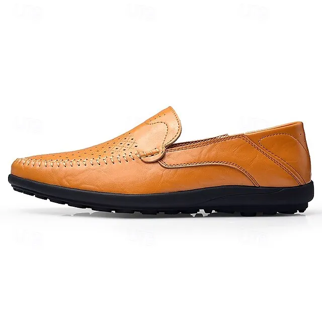 Limited-stock sale Men's Breathable Faux Perforated Leather Loafers Low-cost -