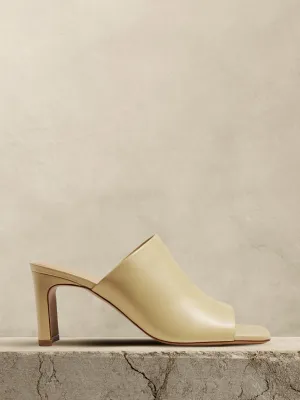 Lucca Leather Square-Toe Mule