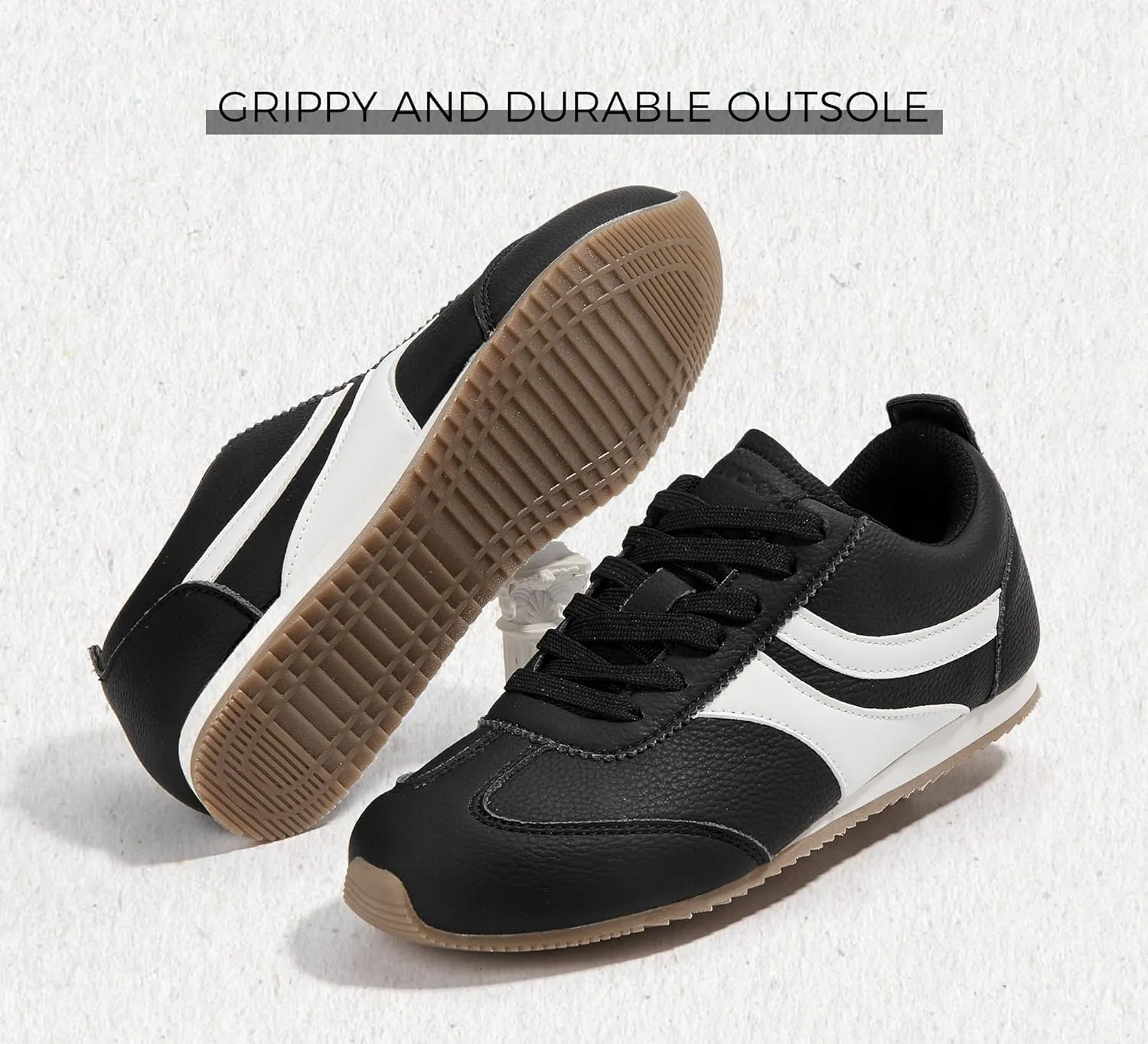 LUCKY STEP Women's Fashion Sneakers Low Profile Trending Lightweight Comfortable Casual Walking Workout Retro Athletic Low Top Tennis Shoes