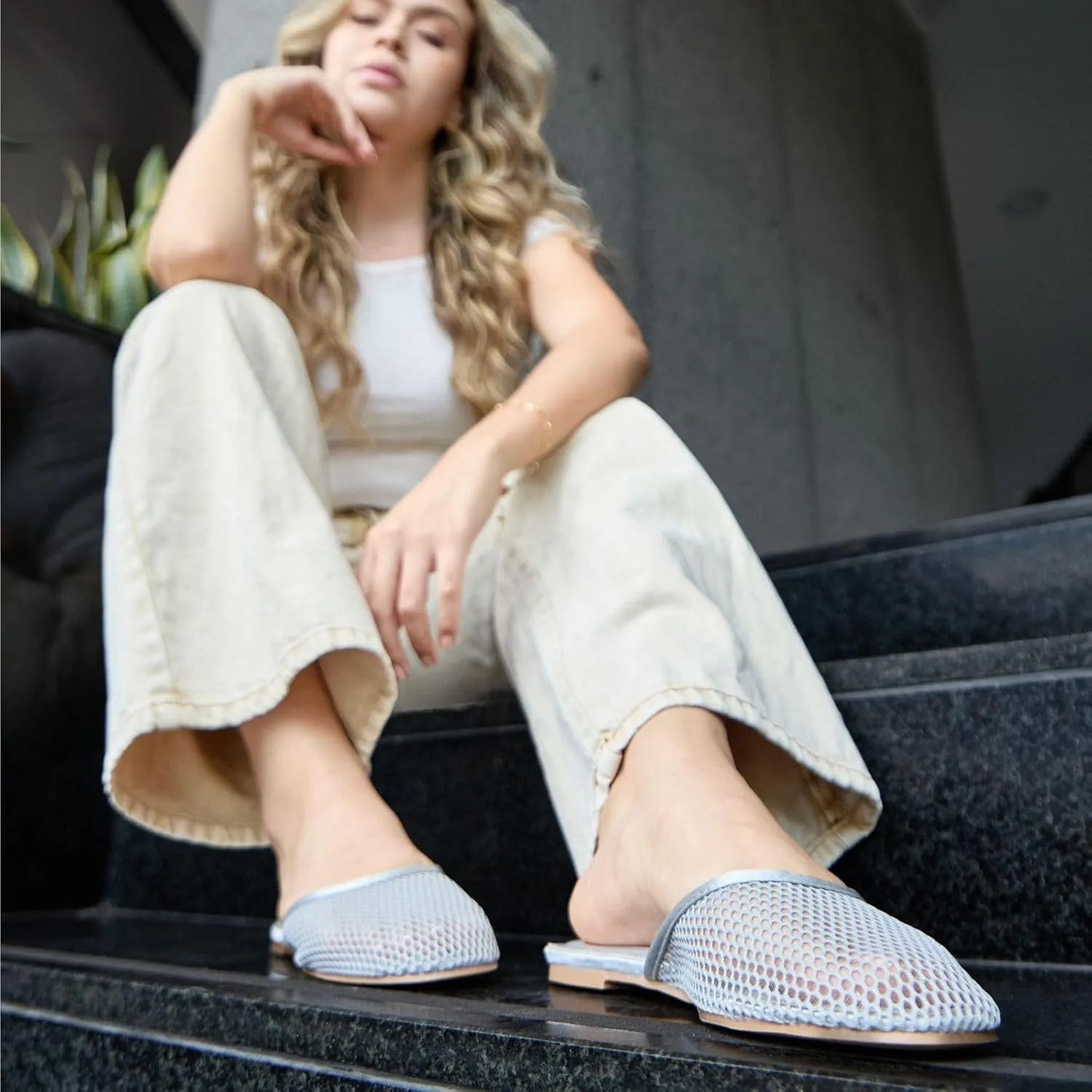 Makers Shoes - LEVI 4 - Mesh Slip-On Mules, Breathable Flat Slippers