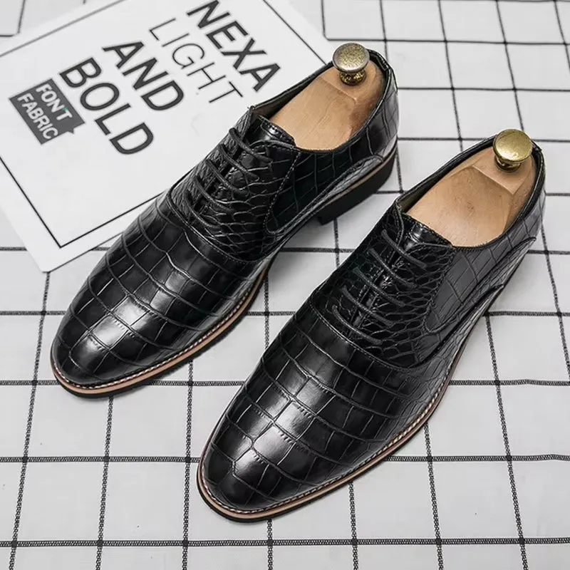 Men Dress Shoes Thick Soled Shoes Anti Skid Oxford Shoes