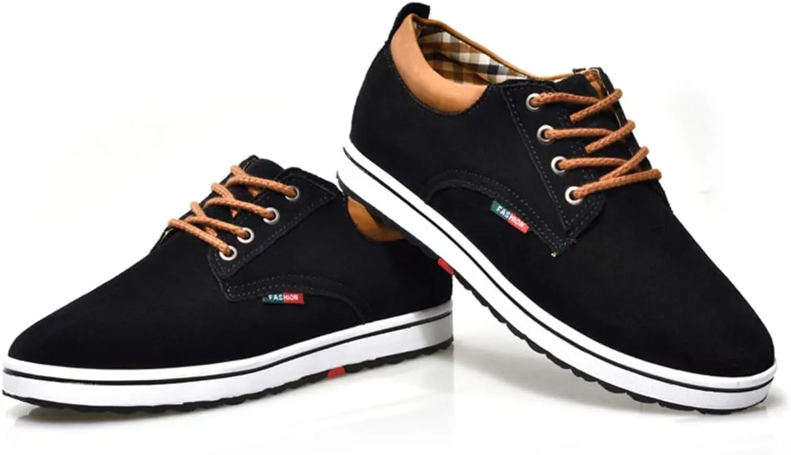 Men's Casual Oxford Shoes 2.36 Inches Invisible Height Elevator Shoes Invisible Height Lifting Shoes Lace Up Flannelette Cowhide Leather Dress Shoes - Hidden Heel