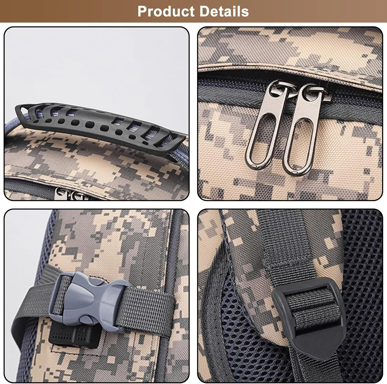 Men's Oxford Cloth Tactical Backpack 40L Outdoor Camping Rucksack Large Capacity Hiking Travel Daypack (B/Multicolor)