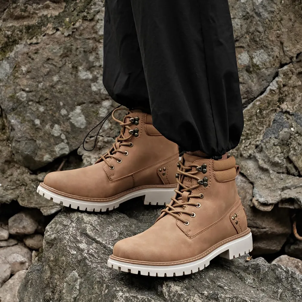 Mens Snow Boots Fur Lined Hiking Boots Waterproof Anti-Slip Outdoor Climbing Shoes