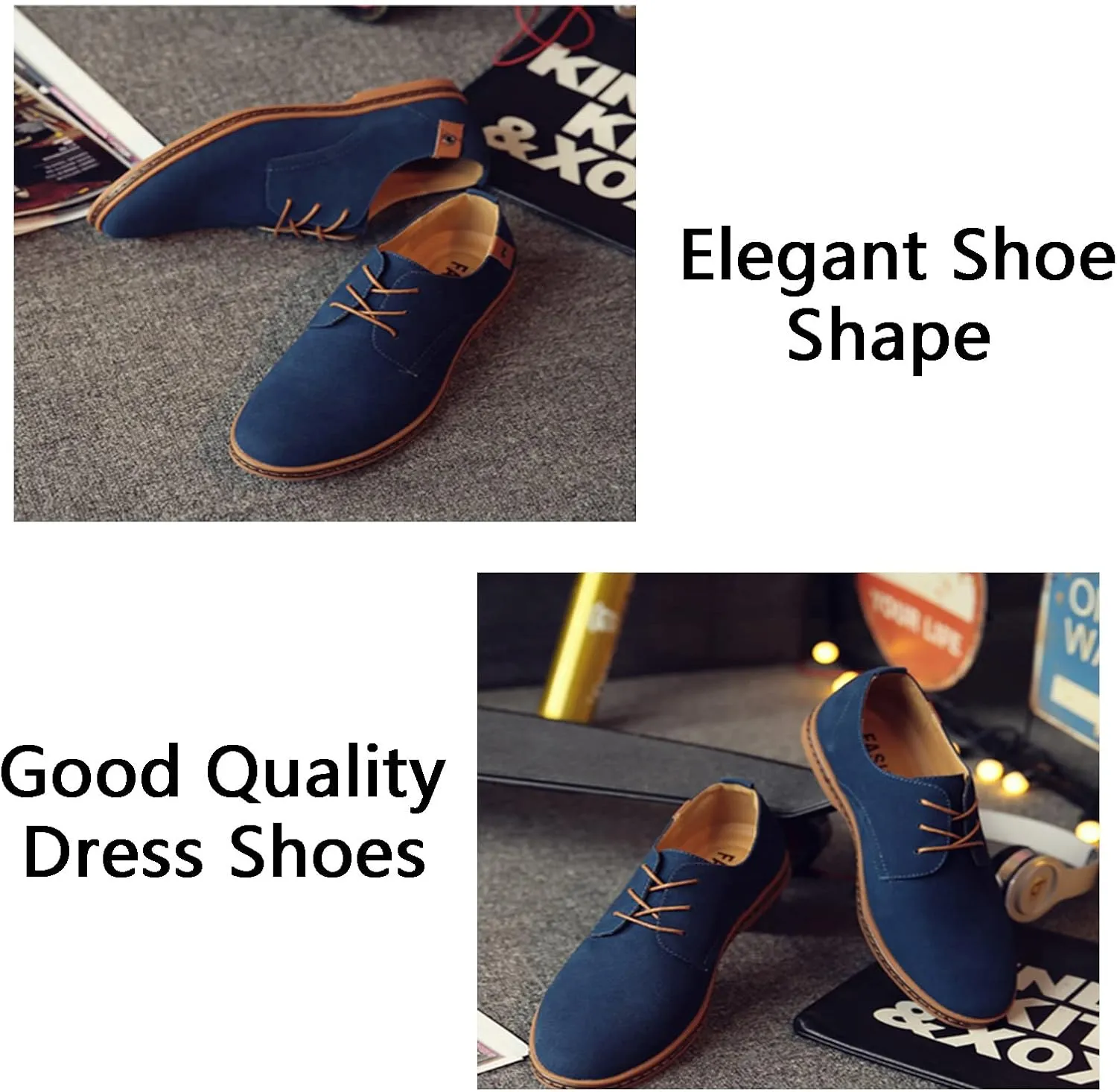 Men's Suede Lace Up Oxfords Orthopedic Leather Shoes,Dress Business Casual Shoes Luxury Work Office Soft Sole Derby Shoes