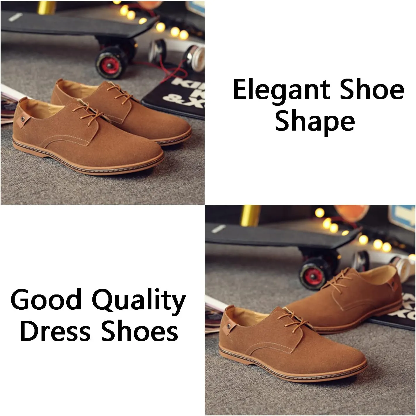 Men's Suede Lace Up Oxfords Orthopedic Leather Shoes,Dress Business Casual Shoes Luxury Work Office Soft Sole Derby Shoes