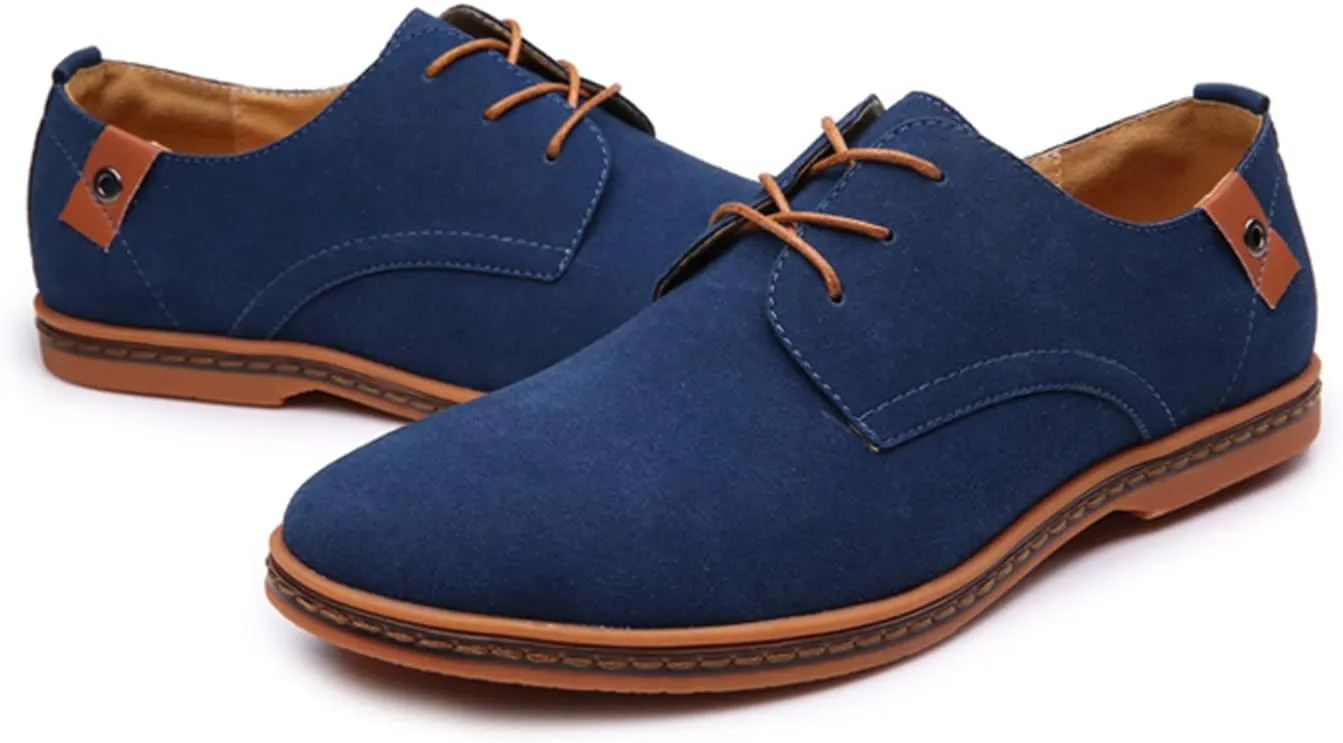 Men's Suede Lace Up Oxfords Orthopedic Leather Shoes,Dress Business Casual Shoes Luxury Work Office Soft Sole Derby Shoes