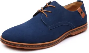 Men's Suede Lace Up Oxfords Orthopedic Leather Shoes,Dress Business Casual Shoes Luxury Work Office Soft Sole Derby Shoes