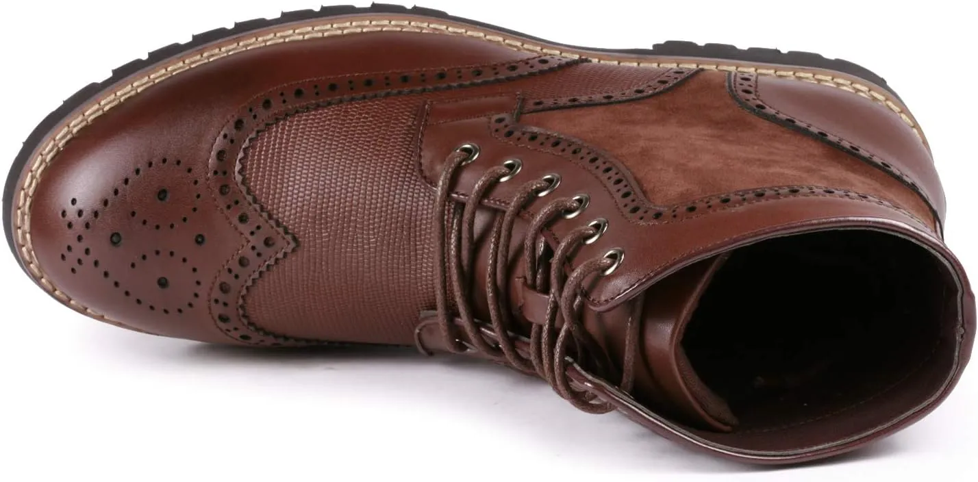 Metrocharm MC304 Men's Lace Up Wing Tip Oxford Boot