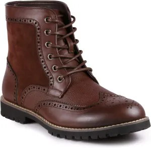 Metrocharm MC304 Men's Lace Up Wing Tip Oxford Boot