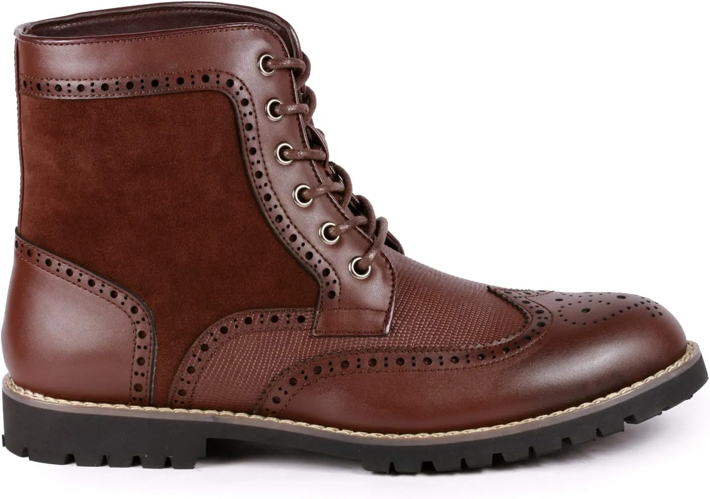 Metrocharm MC304 Men's Lace Up Wing Tip Oxford Boot