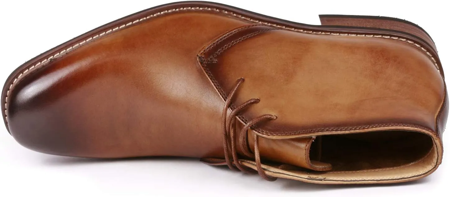 Metrocharm ML-1002 Genuine Leather Men's Lace up Oxford Dress Boots