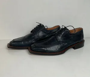 Mezlan Platinum Lizard Derby Loafers 9 M Dark Blue