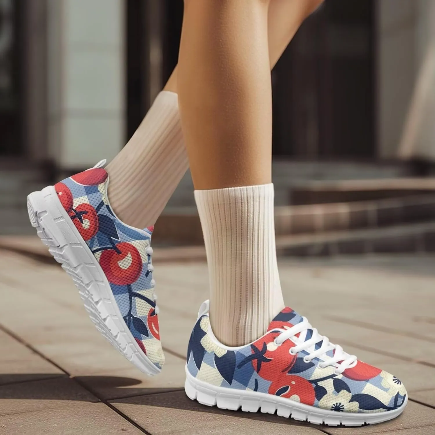 Modysero Shoes for Women Lace Up Tennis Shoes Daily Casual Womens Running Shoes with Mesh Breathable Ladies Footwear