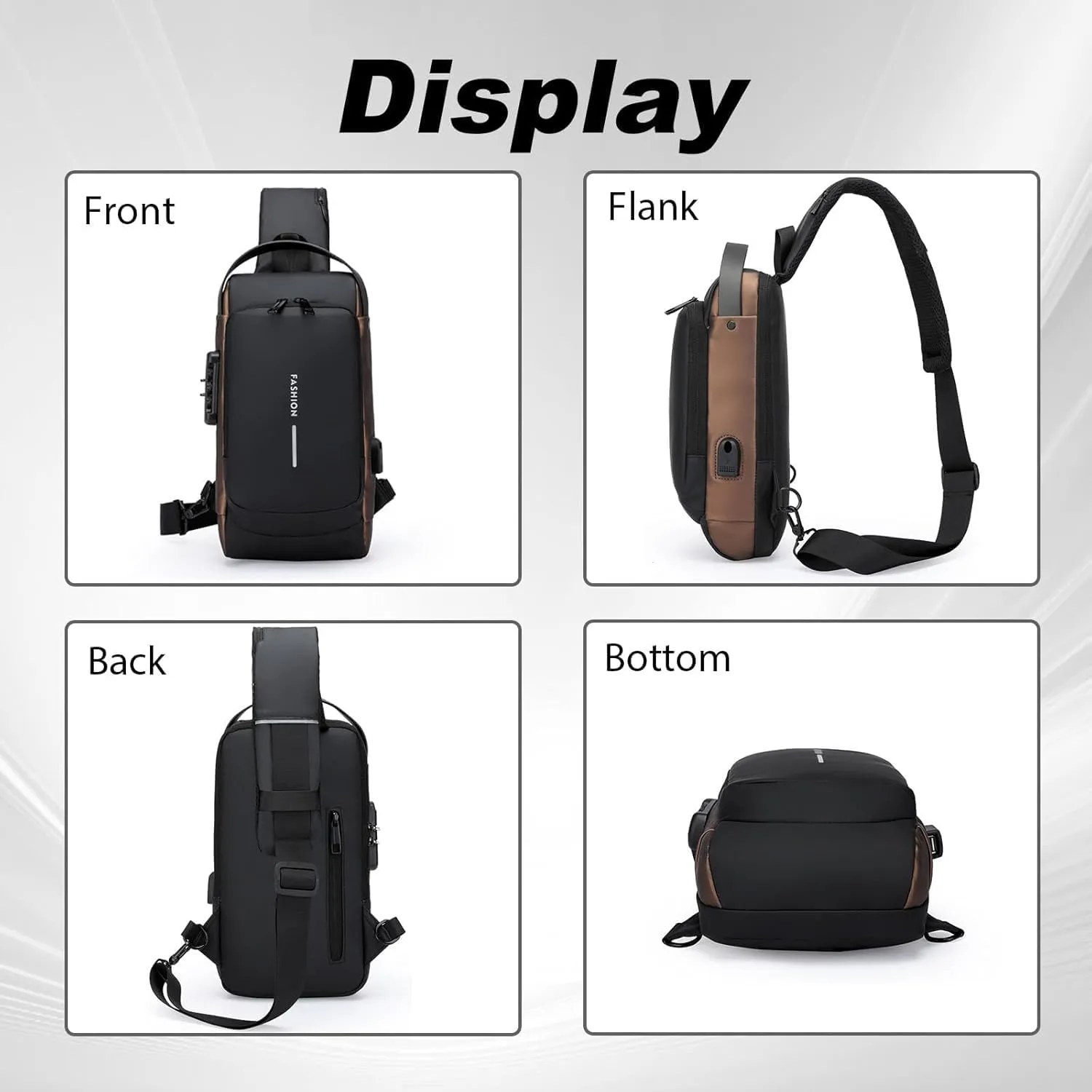 New Carbon Fiber Streamline Anti Theft Sling Bag, Streamline Anti Theft Sling Bag, Waterproof Charging Backpack