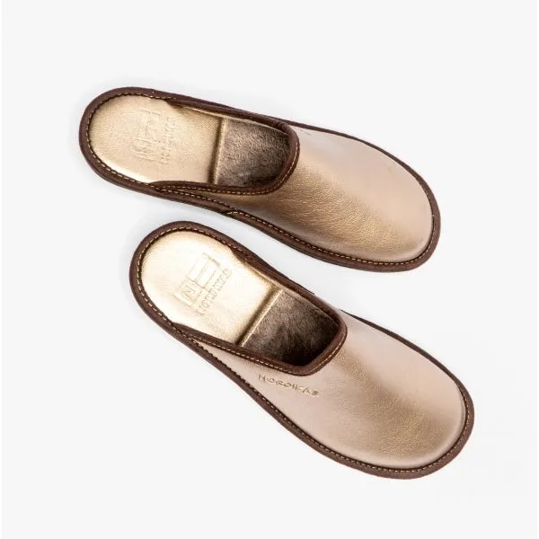 Nordikas 347 (NAPA) Womens Leather Mule Slippers Onyx