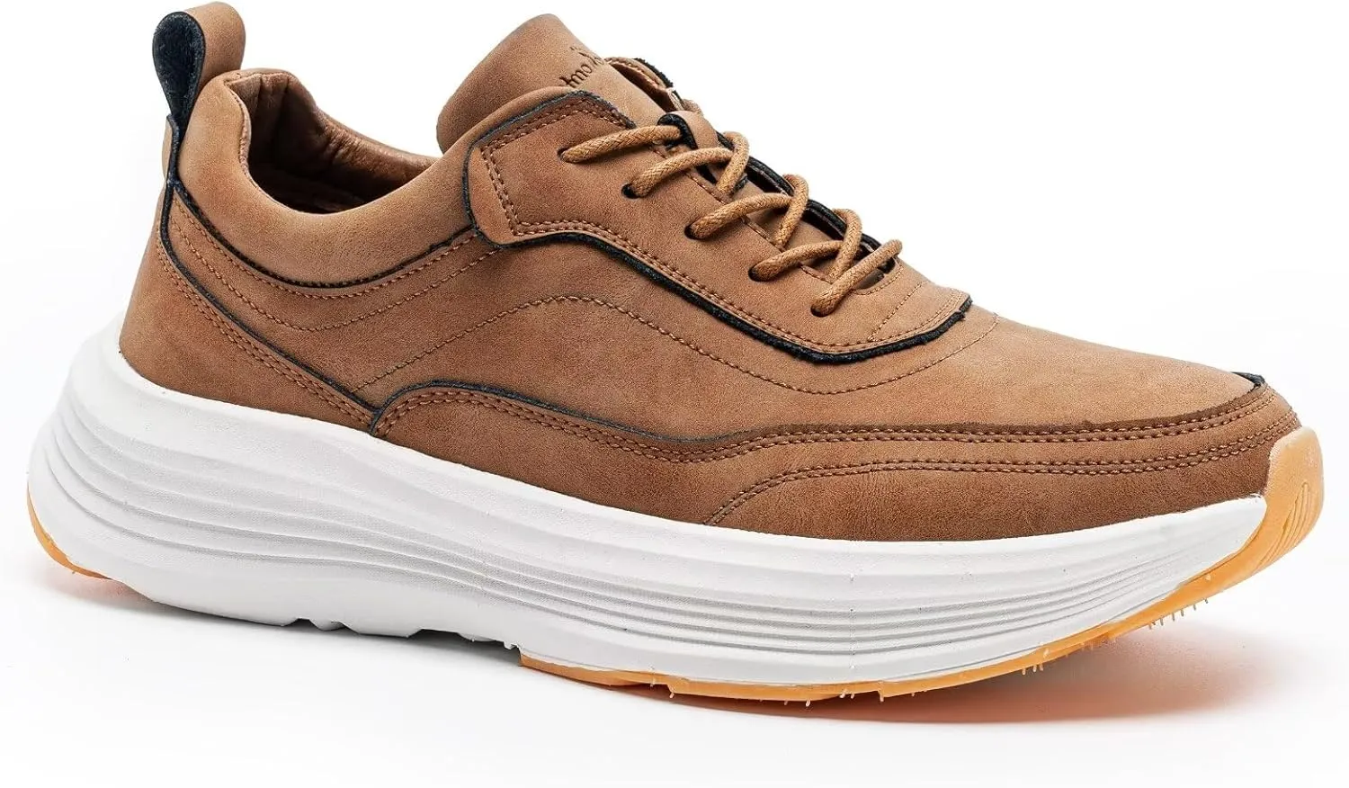 OrthoComfoot Men's Orthopedic Leather Dress Walking Shoes: Comfortable Arch Support Oxfords for Plantar Fasciitis, Casual Orthotic Thick Sole Sneakers for Foot and Heel Pain Relief